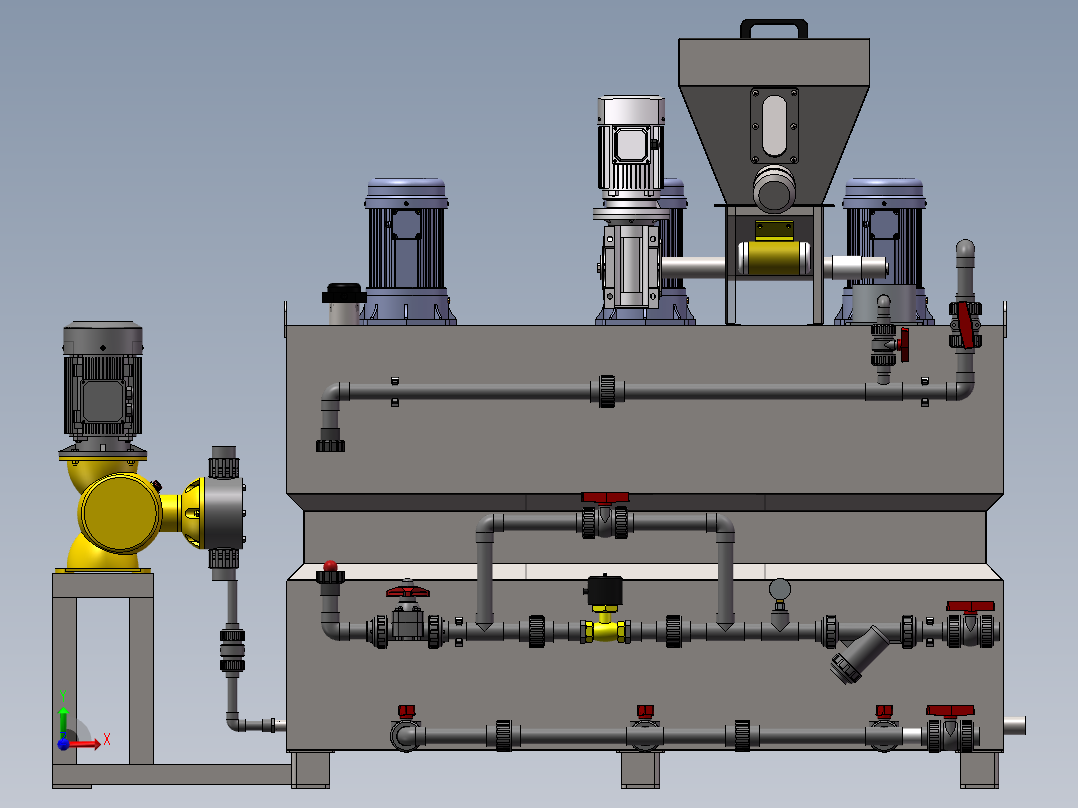 2023.02月-500L三腔式全自动加药装置sw20可编辑前视图