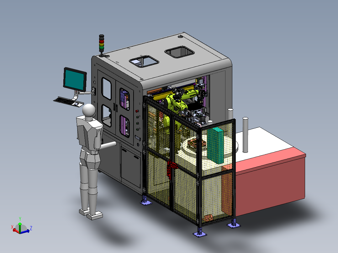 塑胶件成型机自动上下料（sw20可编辑+工程图）