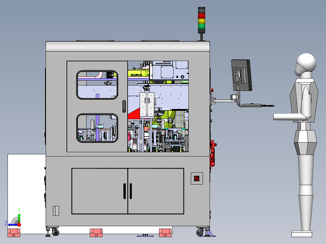 塑胶件成型机自动上下料（sw20可编辑+工程图）右视图