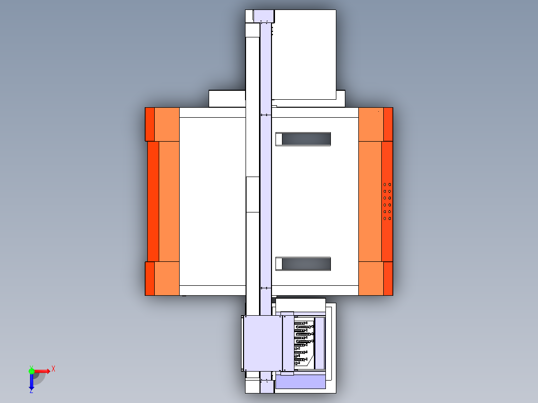 UV平板打印机3D图纸俯视图