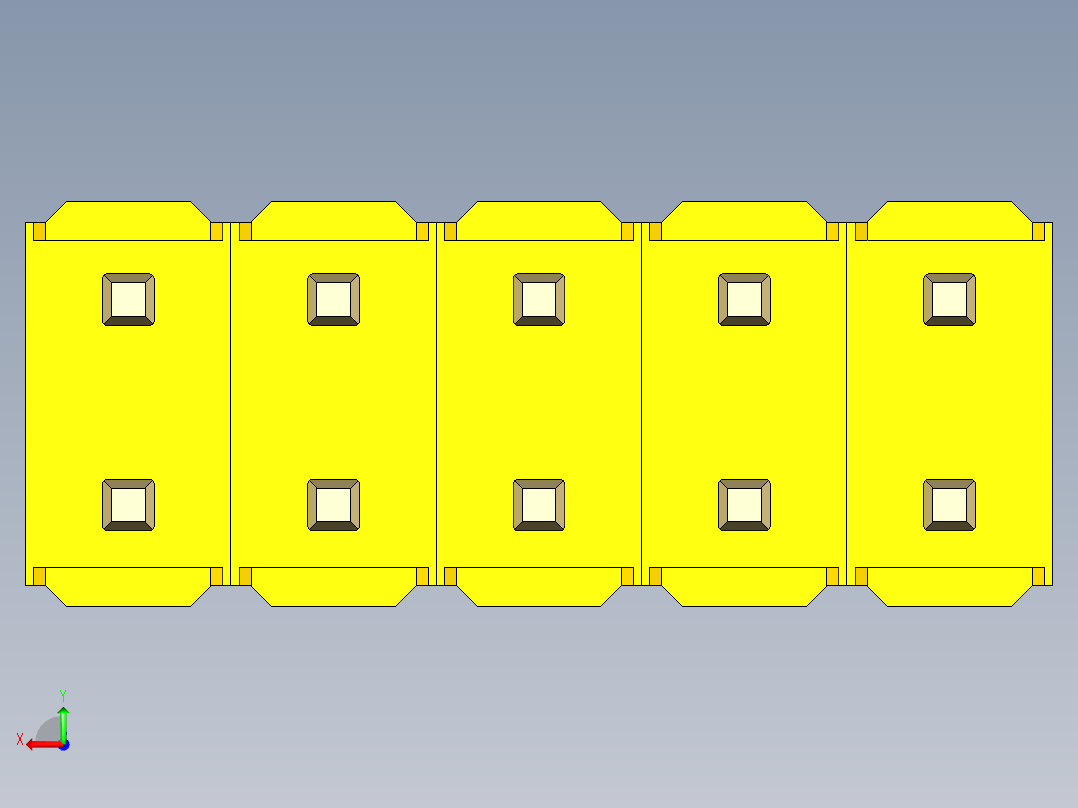 彩色公头100mil（2.54mm）系列-DS1021_yellow_2x05p_100mil_Type5_rev1.0后视图