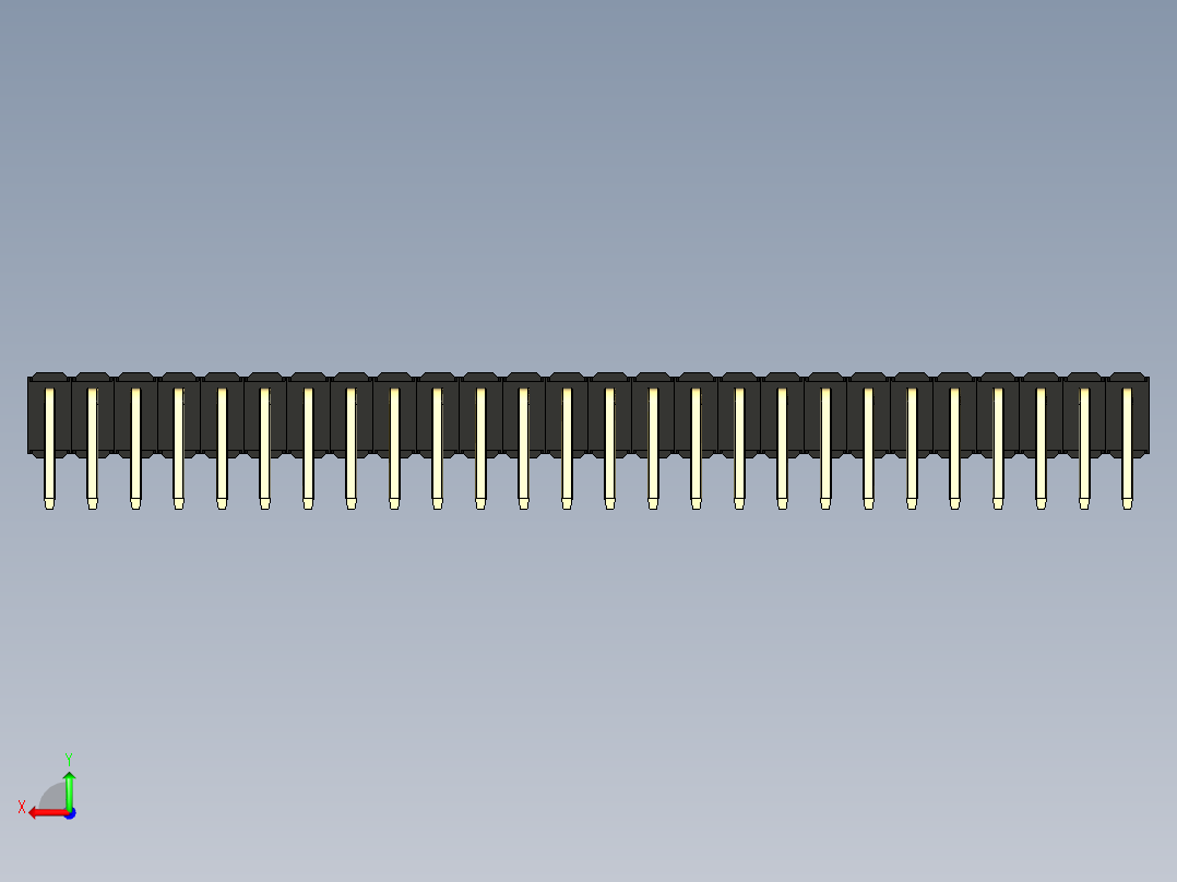 彩色公排针 100mil 2.54mm 系列-DS1022_black_2x26p_100mil_TypeD_rev1.0后视图