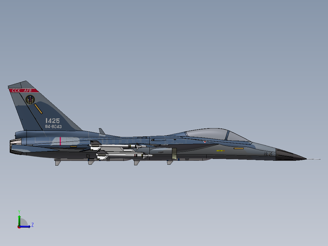 E1123-台湾省空军F-CK-1经国号战斗机三维SW2012带参左视图