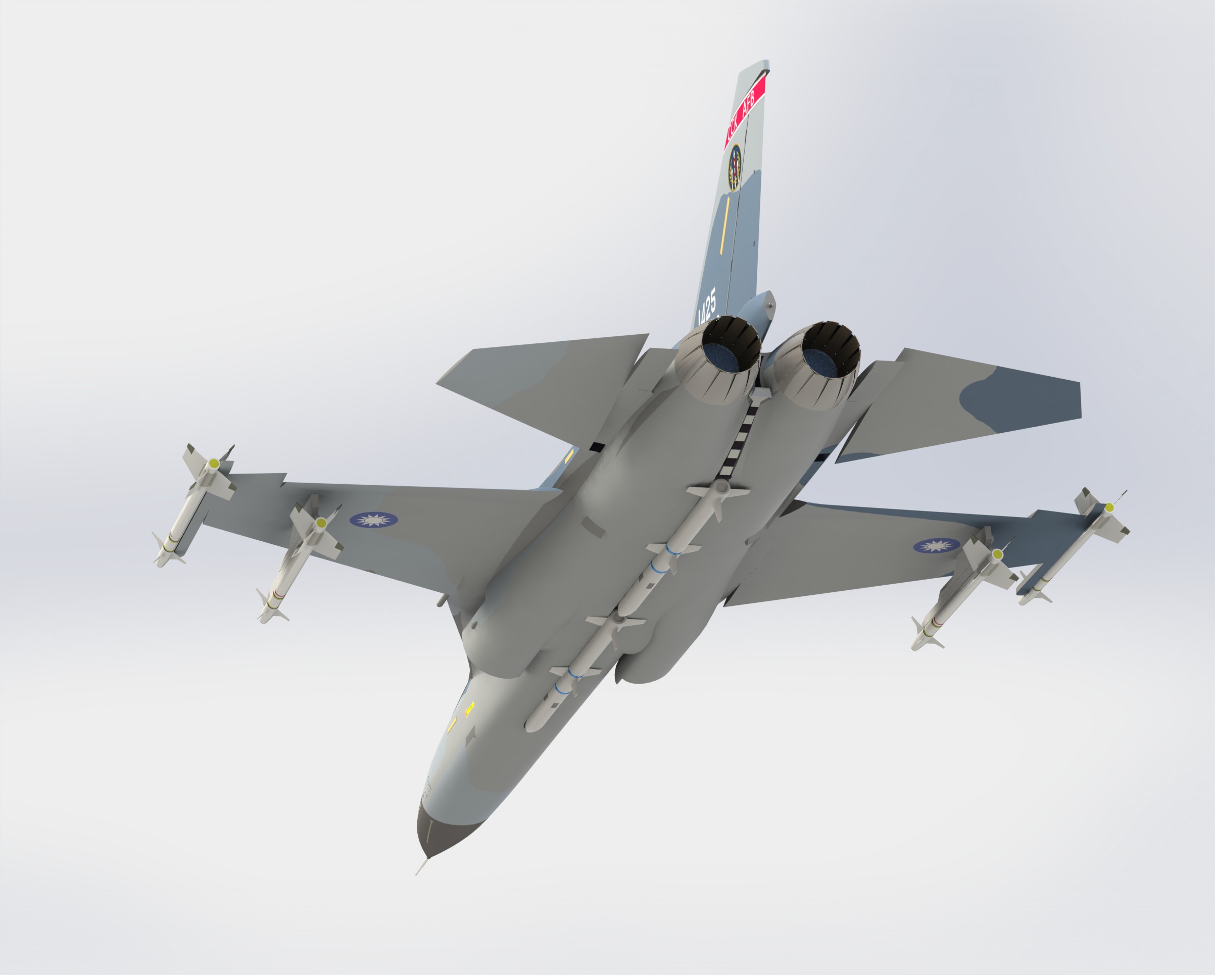 E1123-台湾省空军F-CK-1经国号战斗机三维SW2012带参