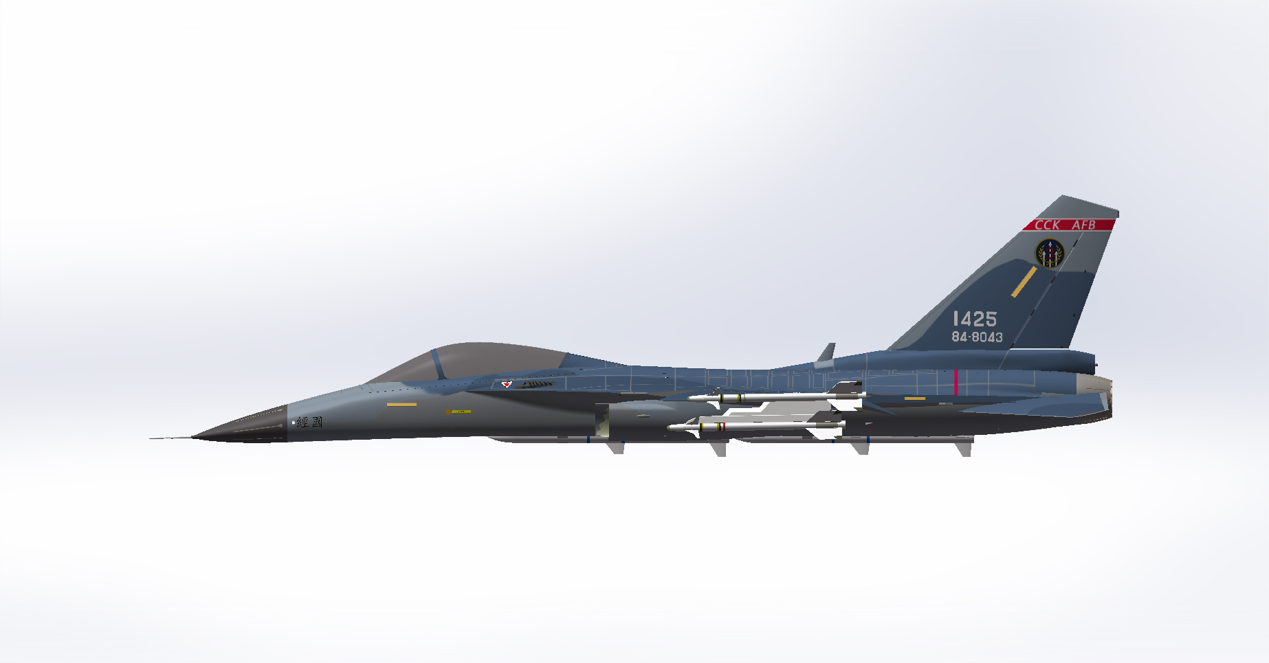 E1123-台湾省空军F-CK-1经国号战斗机三维SW2012带参