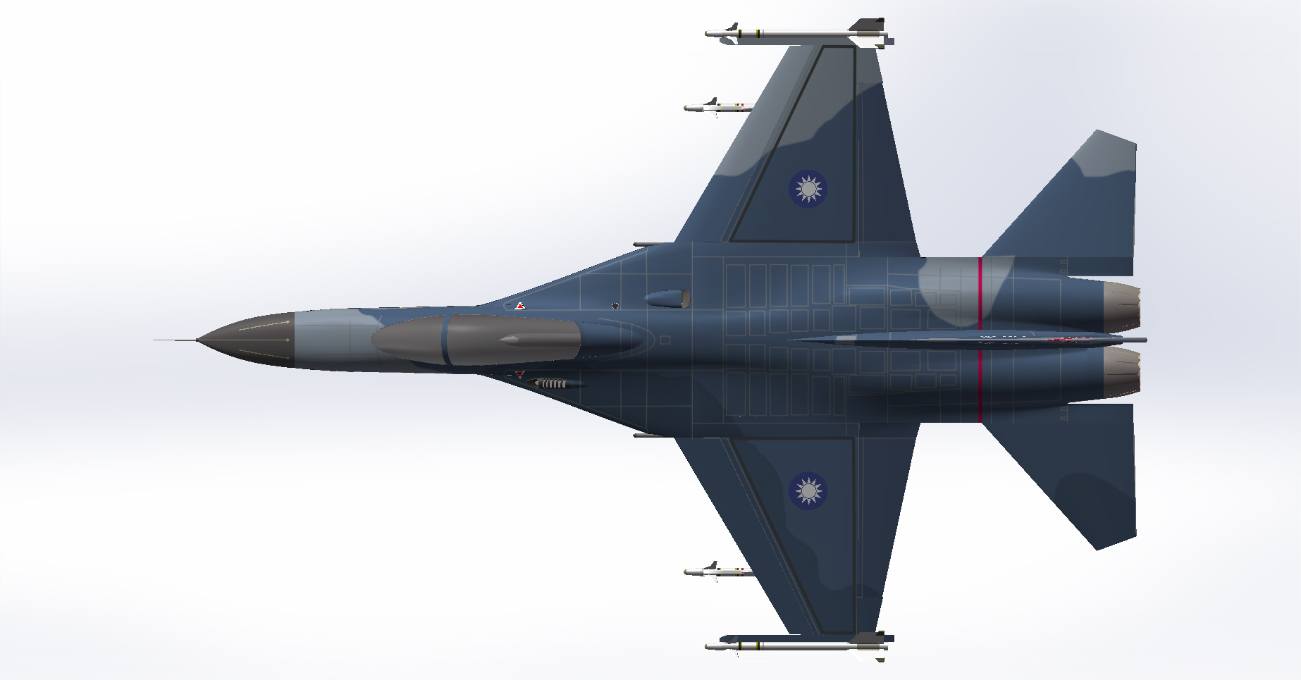 E1123-台湾省空军F-CK-1经国号战斗机三维SW2012带参