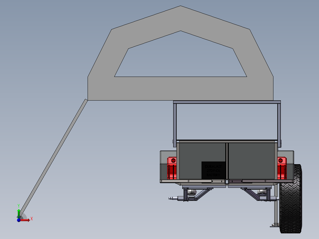 越野拖车箱前视图