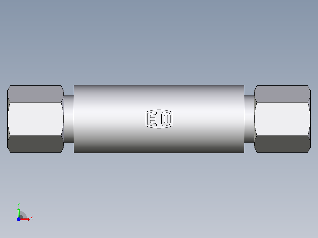 卡套式工业通用硬管接头EO_Weld_bulkhead_fitting_ESV06ZS前视图