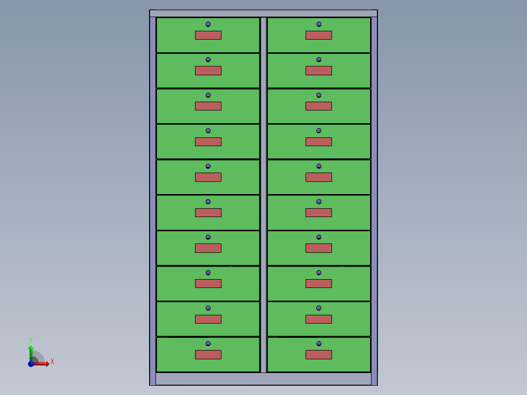 20抽屉柜前视图