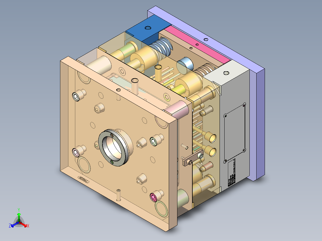 底座上盖（前模斜顶）正等轴测图