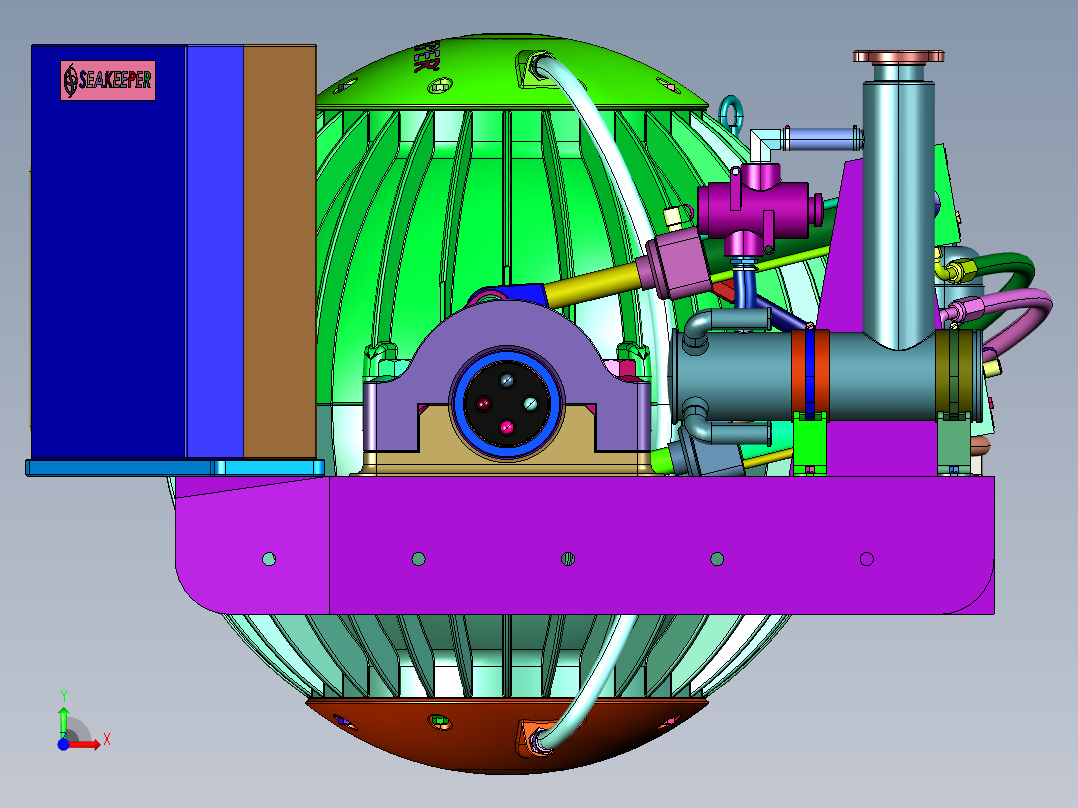 支援艇陀螺仪系统前视图