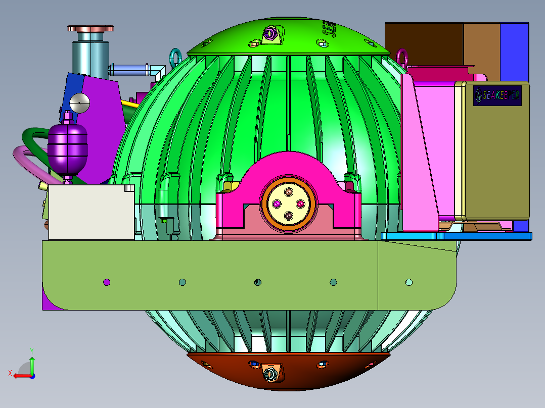 支援艇陀螺仪系统后视图