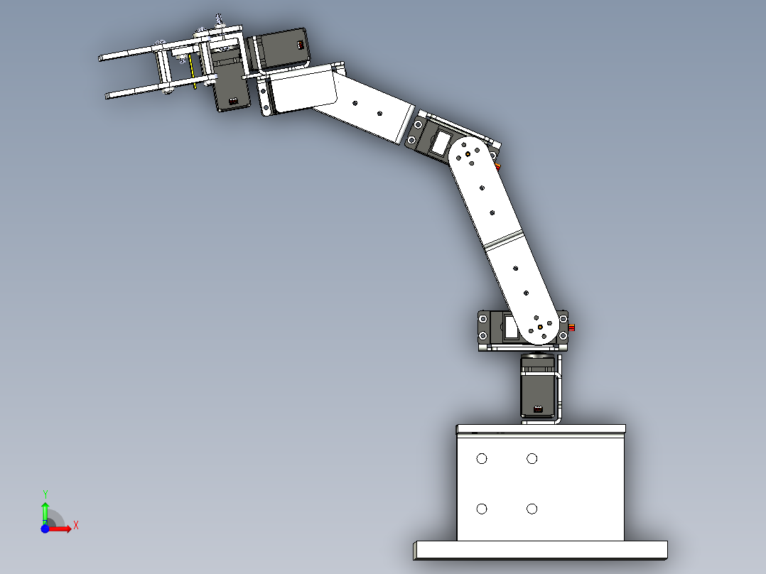 机器人6自由度与抓手前视图