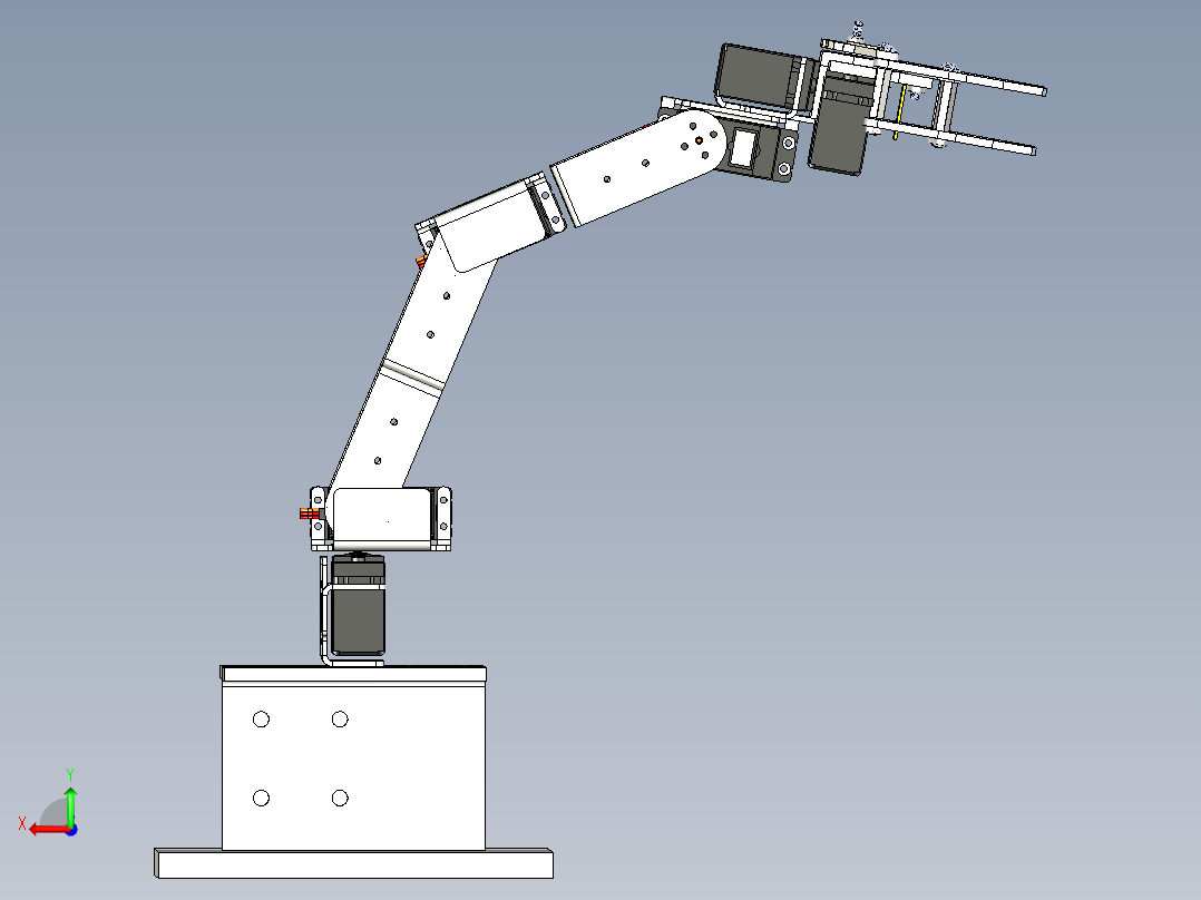 机器人6自由度与抓手后视图