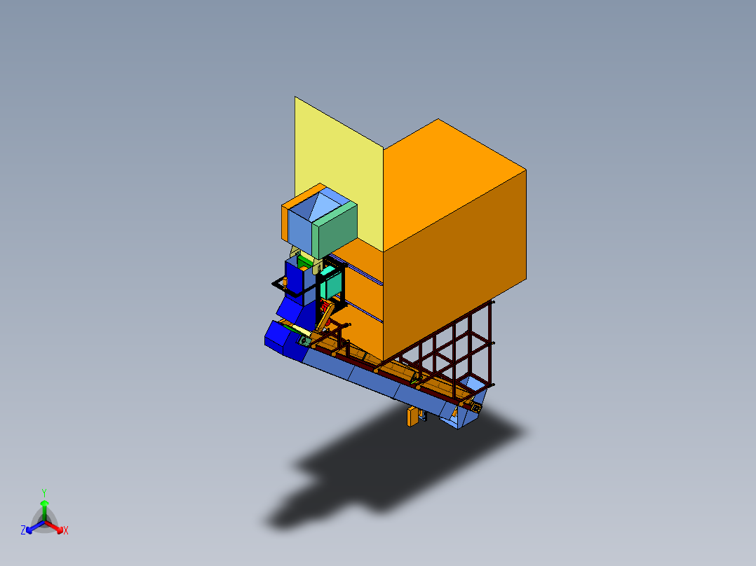 爬坡输送机3D模型正等轴测图