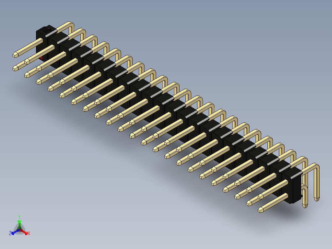 彩色公排针 100mil 2.54mm 系列-DS1022_black_2x22p_100mil_TypeD_rev1.0