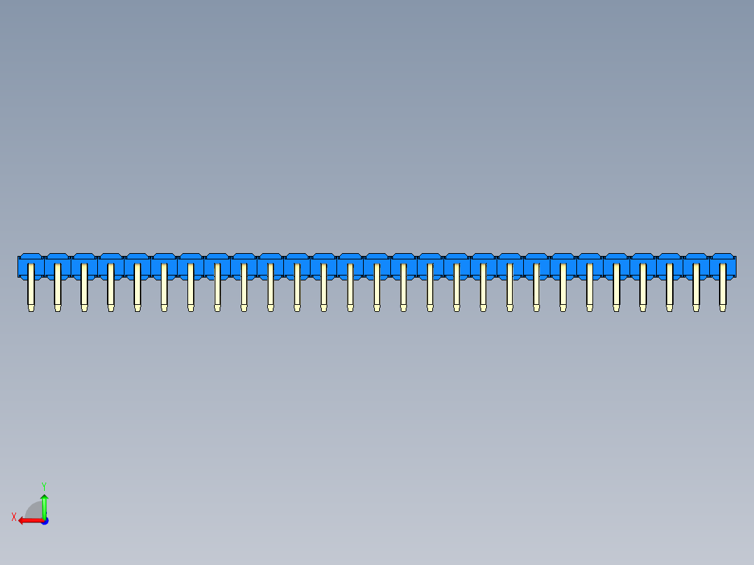 彩色公排针 100mil 2.54mm 系列-DS1022_blue_1x27p_100mil_TypeD_rev1.0后视图