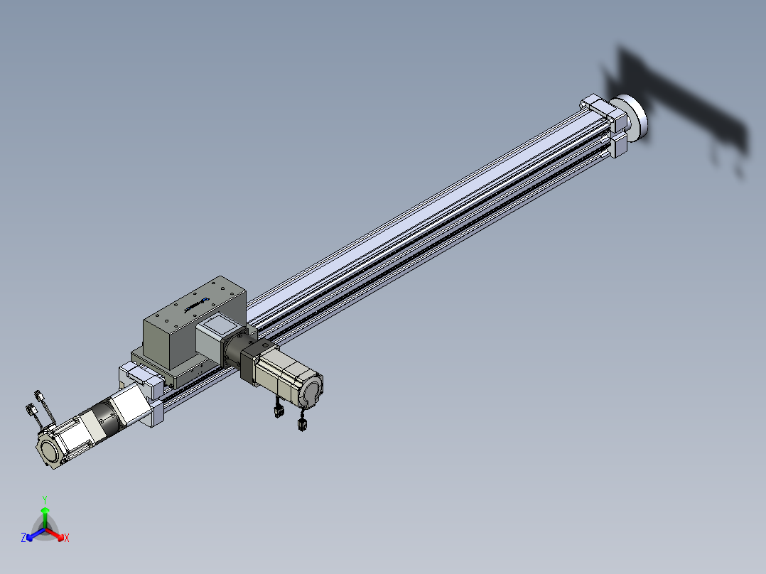 威洛博直线电机模组EB8ZR-L200-S1140-LZP75B5K-ZP755K-MS3正等轴测图