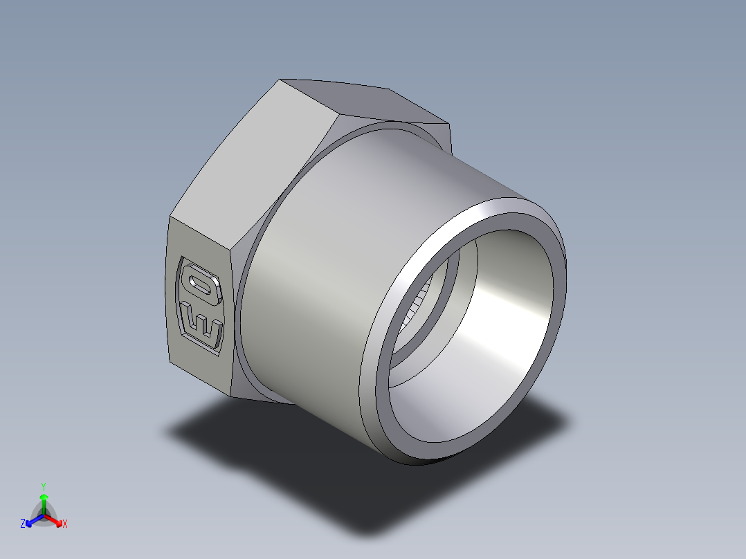 卡套式工业通用硬管接头EO_Blanking_plug_for_tube_ends_ROV12L71X正等轴测图