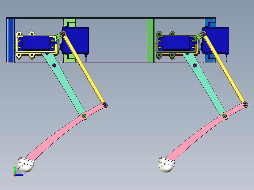 自由行走学习四足机器人左视图