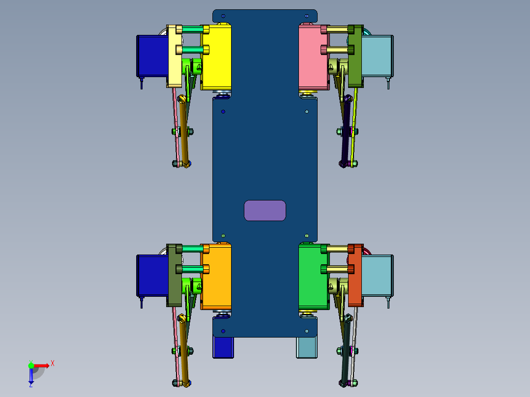 自由行走学习四足机器人俯视图