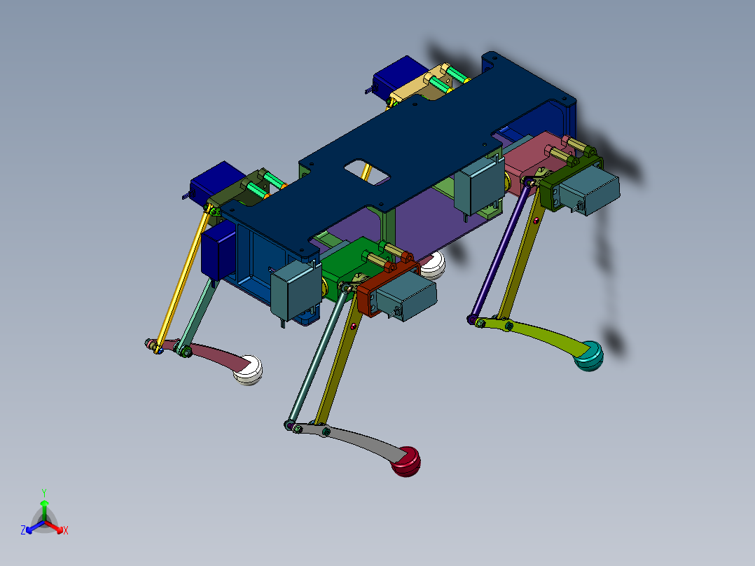 自由行走学习四足机器人正等轴测图