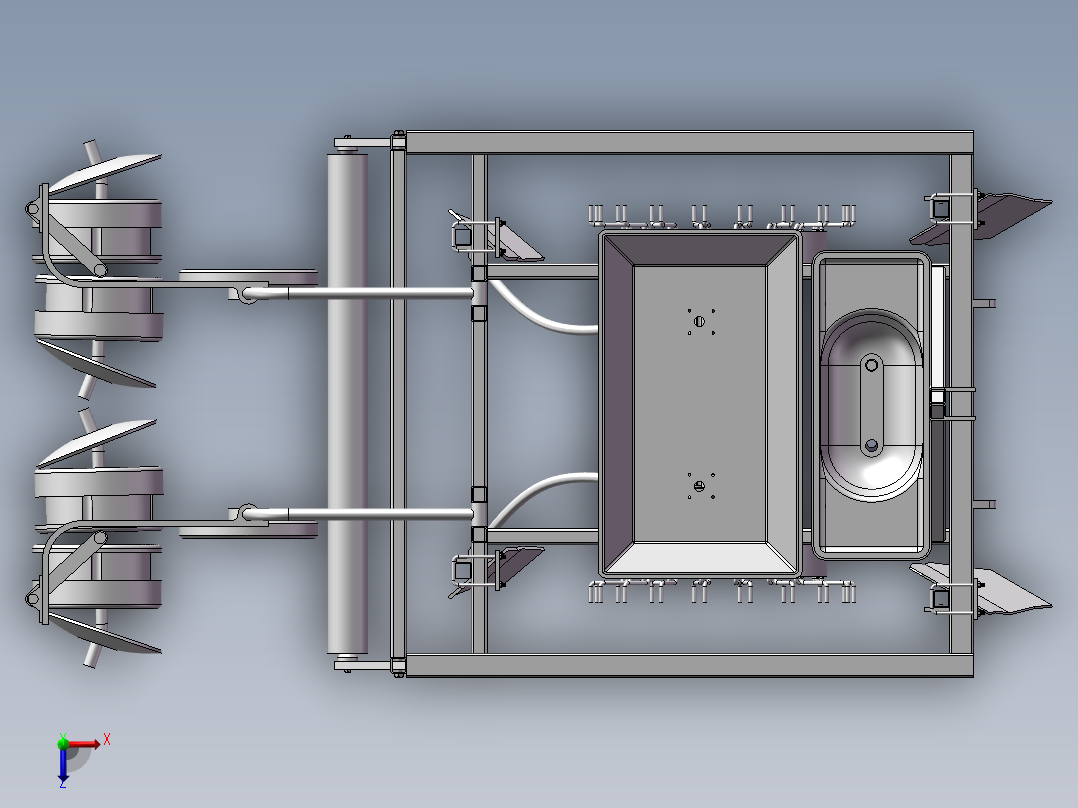 花生播种施肥一体机100俯视图