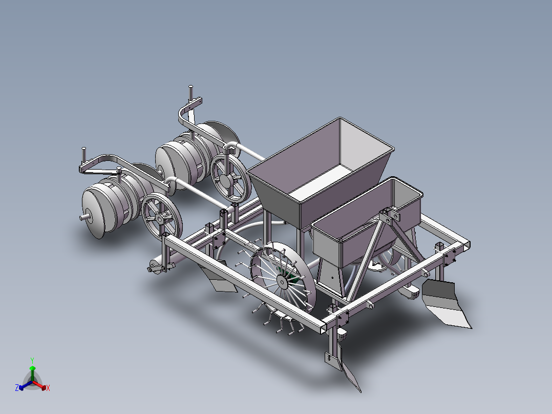 花生播种施肥一体机100正等轴测图
