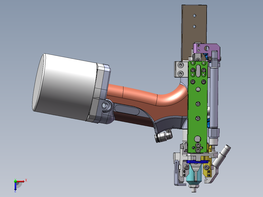 门板自动钻孔拉钉机构（sw19可编辑+工程图）俯视图