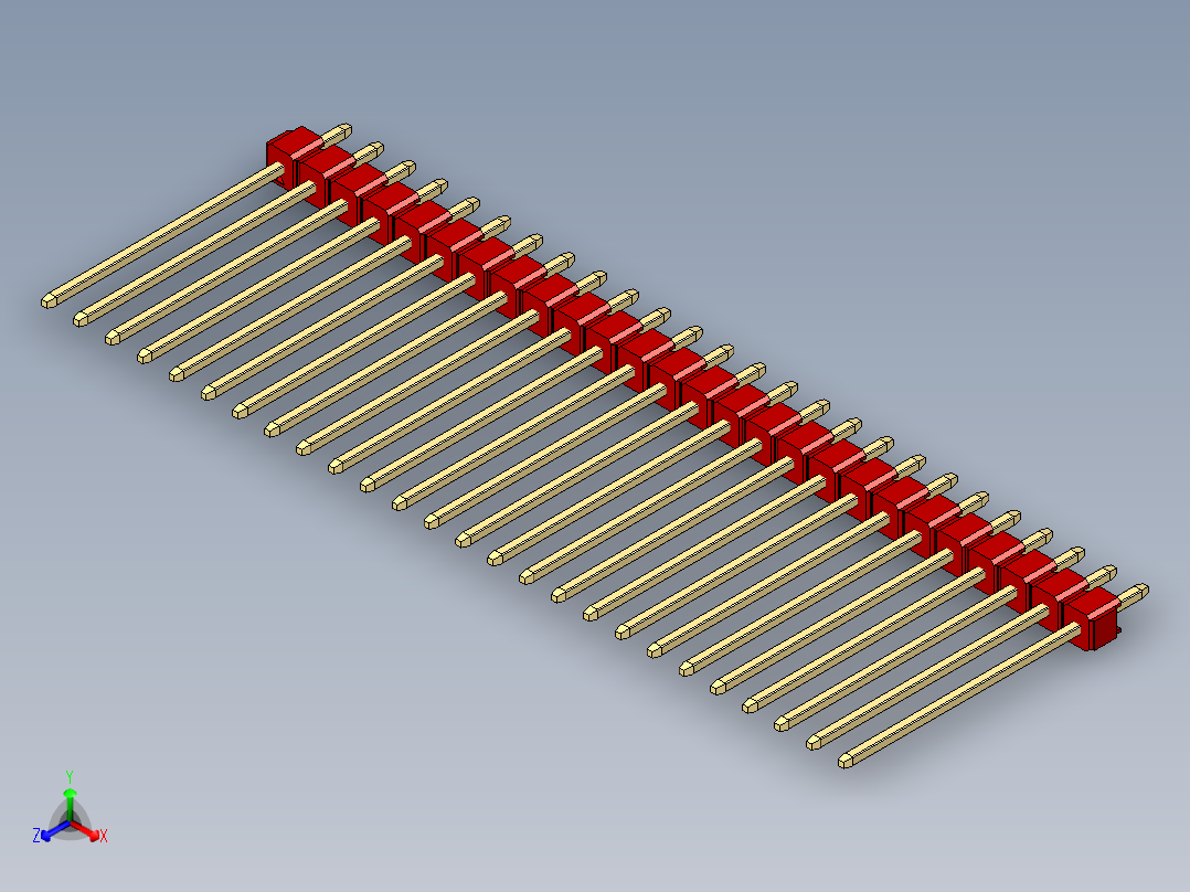 彩色公头100mil（2.54mm）系列-DS1021_red_1x26p_100mil_Type19_rev1.0