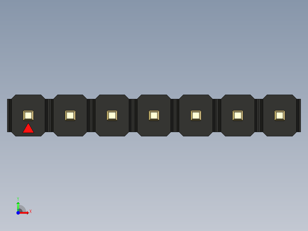 彩色公头100mil（2.54mm）系列-DS1021_black_1x07p_100mil_Type1_rev1.0前视图
