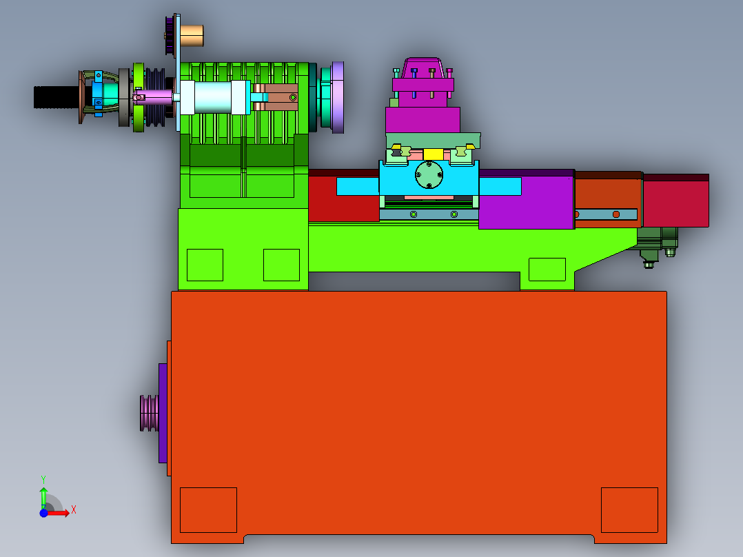 高效的经济型数控车床前视图