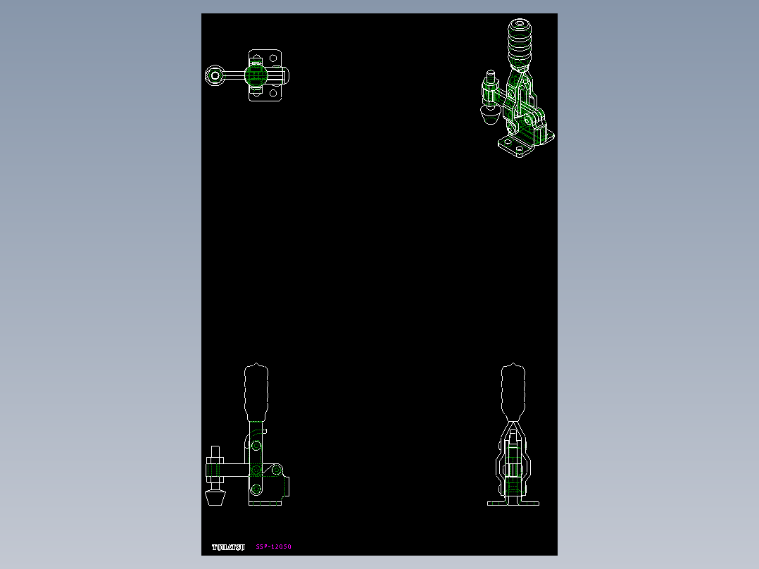 垂直式夾鉗SSP(E)-2D多系列多零件图纸模型