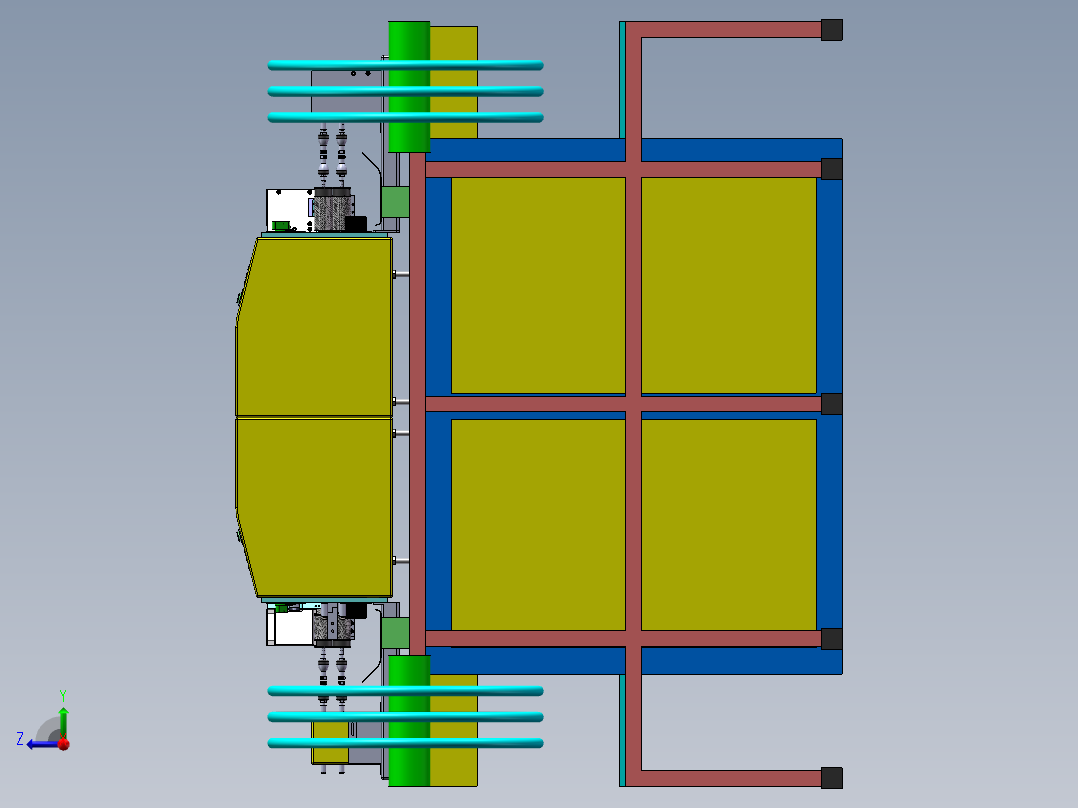 双头双位自动化剥线生产线右视图