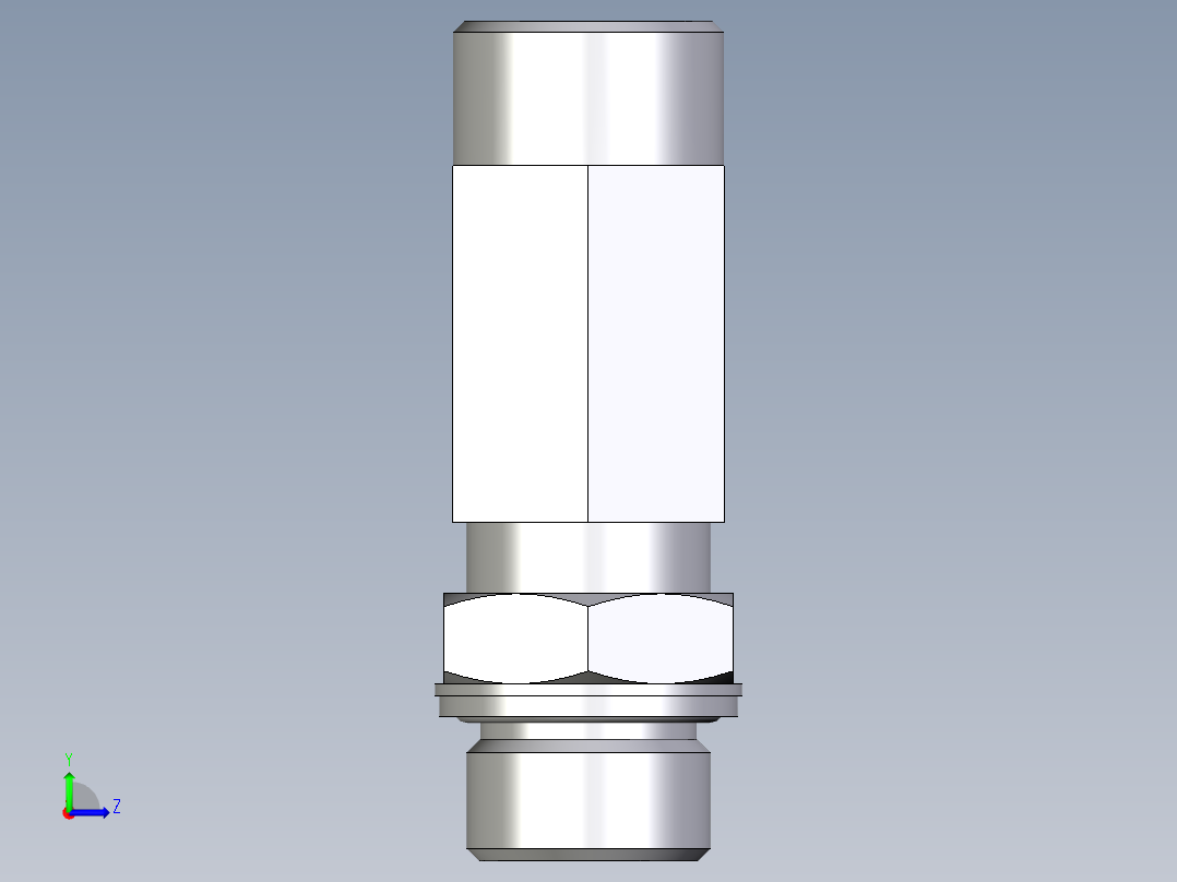 卡套式工业通用硬管接头EO_Adjustable_locknut_run_tee_LEE20SMOMDCF左视图