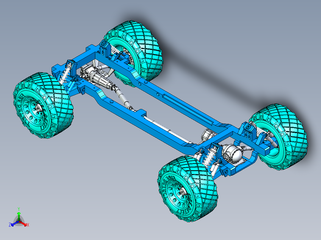 22号图--SUV车底盘设计 STP X_T.zip正等轴测图