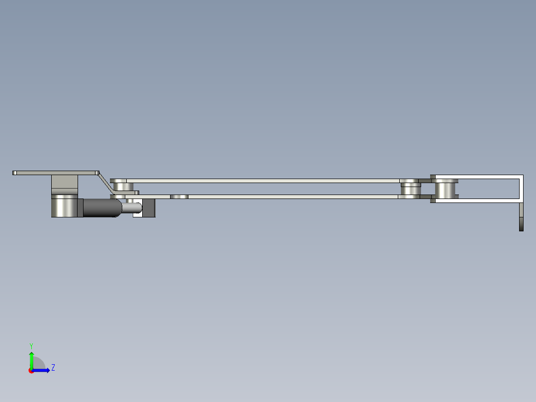 气动柔软折叠咖啡桌提升机构左视图