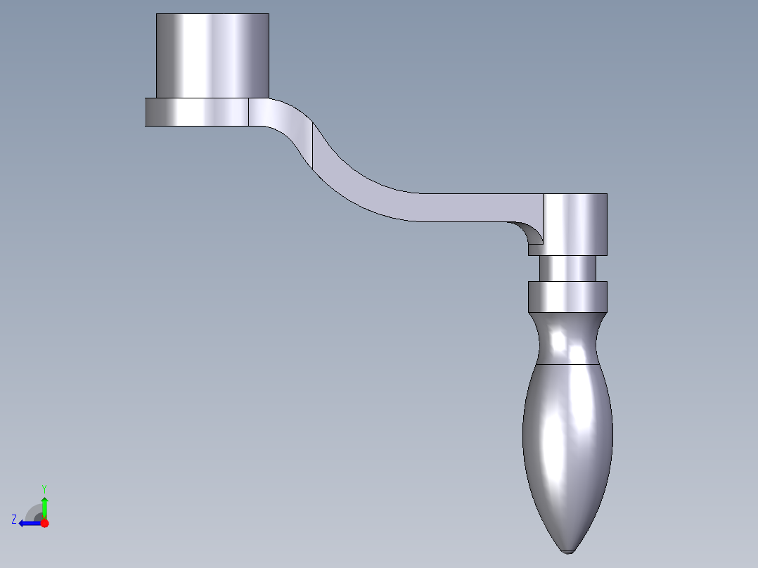 曲柄把手2433(A)-3D多系列多零件图纸模型右视图