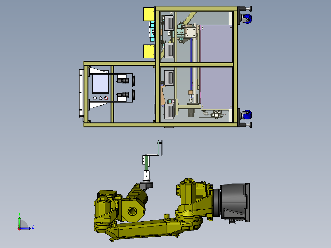 苹果手机自动扫码设备左视图