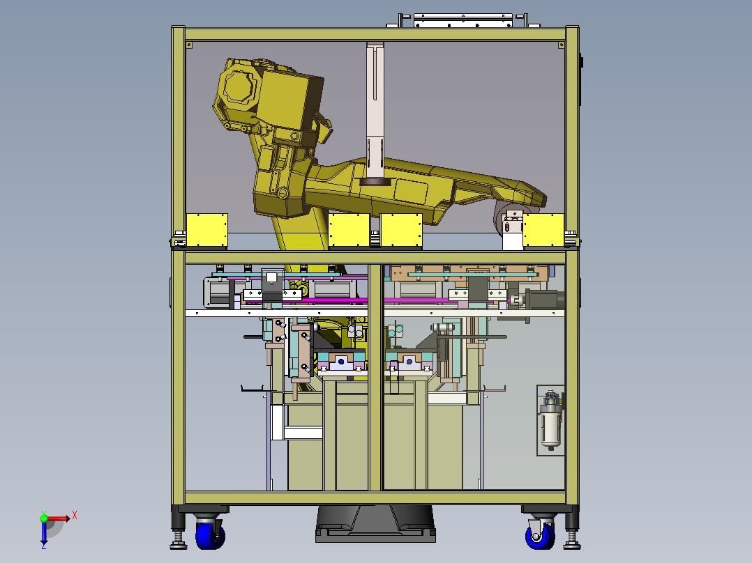 苹果手机自动扫码设备俯视图