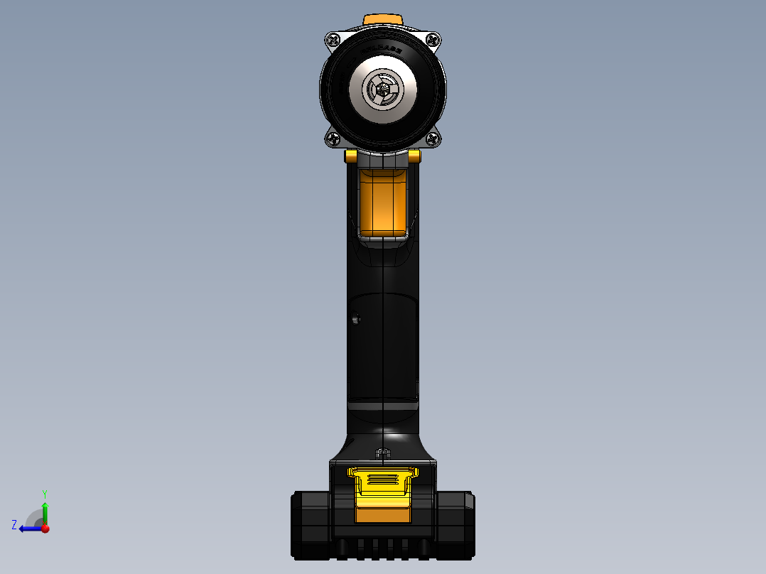 带刀片的手钻台。用于多用途加工和切割工作。右视图