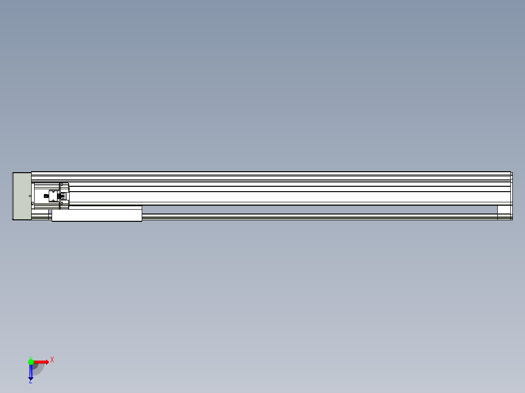 VF丝杆传动-一般环境VF27-Lxx-C-S1050-BR-ZP75-D3俯视图