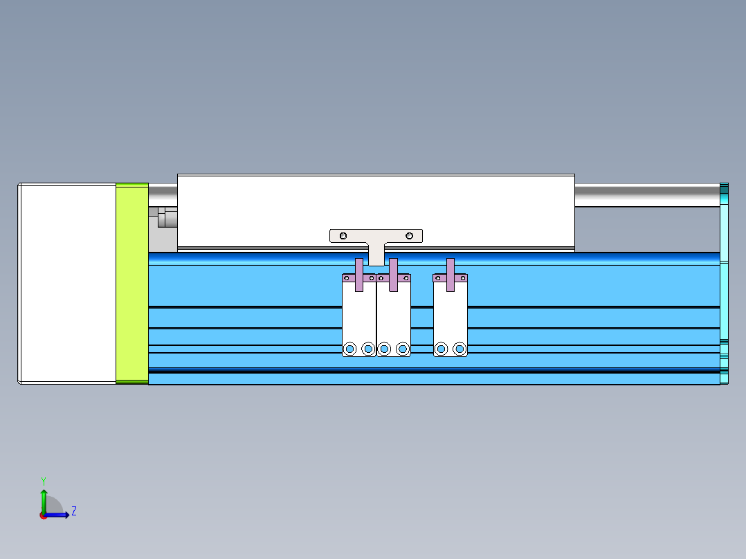 MTH丝杆半封闭模组MTH27-BR-1500W左视图