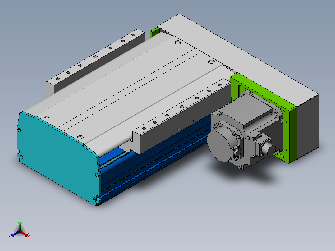 MTH丝杆半封闭模组MTH27-BR-1500W正等轴测图