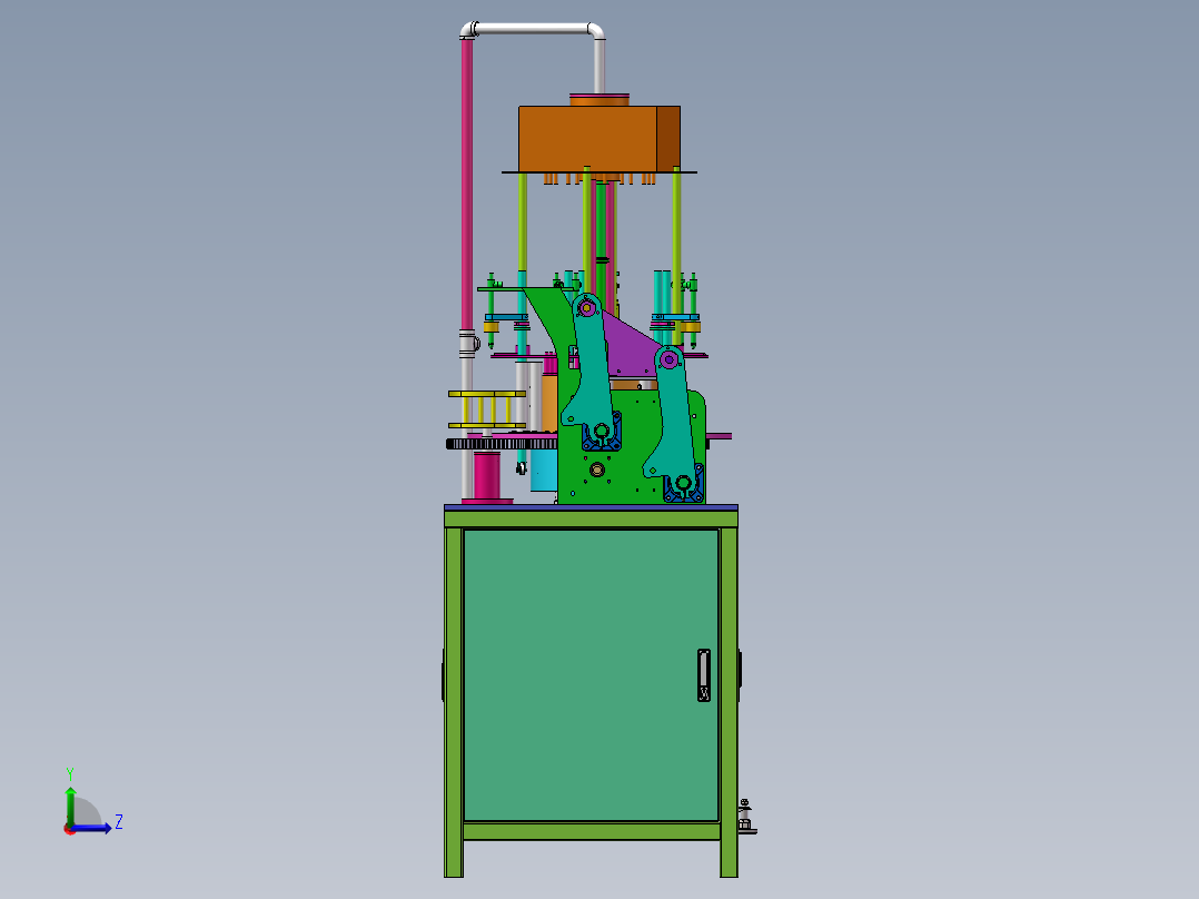 三工位灌装设备sw18可编辑左视图