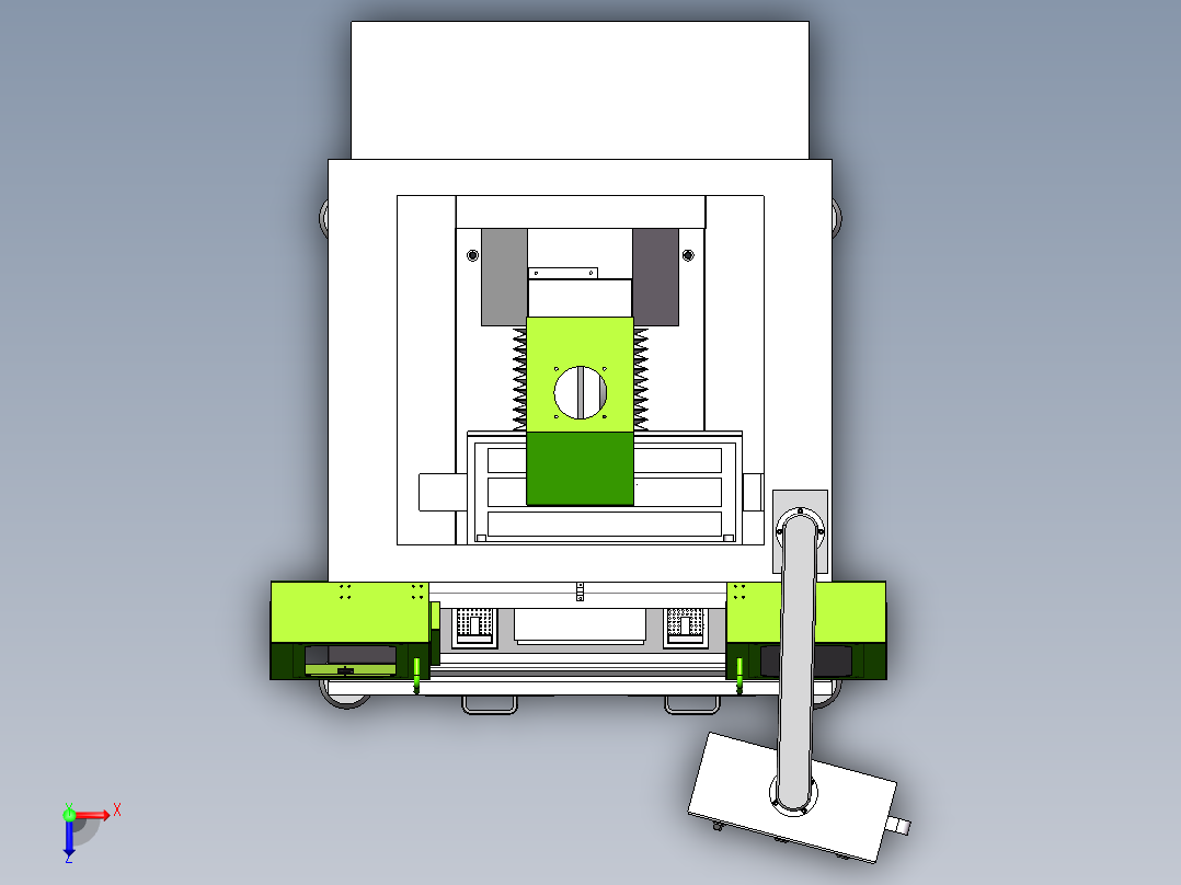 悬臂式双头精雕机sw18可编辑俯视图