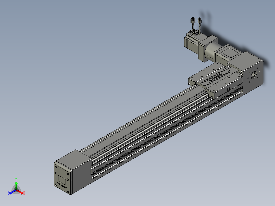 威洛博直线电机模组EB10-L224-S700-L-ZP75-MS3-5K正等轴测图