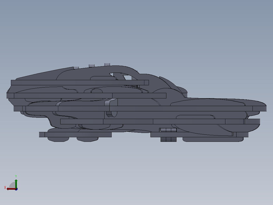 激光下料拼图星际战舰AutoCAD, SOLIDWORKS 2010, STEP _ IGES后视图