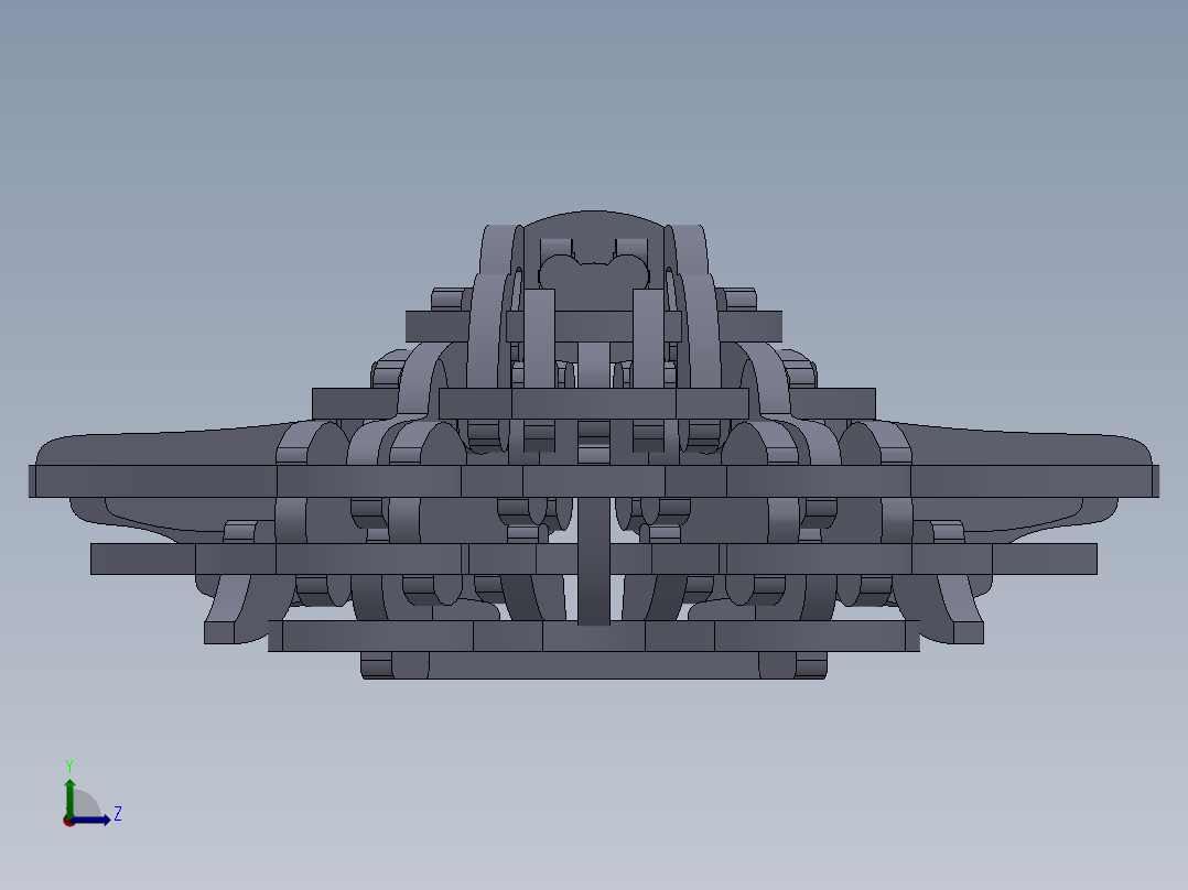 激光下料拼图星际战舰AutoCAD, SOLIDWORKS 2010, STEP _ IGES左视图