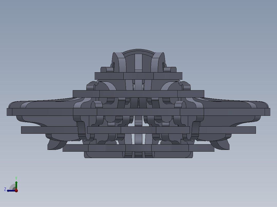 激光下料拼图星际战舰AutoCAD, SOLIDWORKS 2010, STEP _ IGES右视图